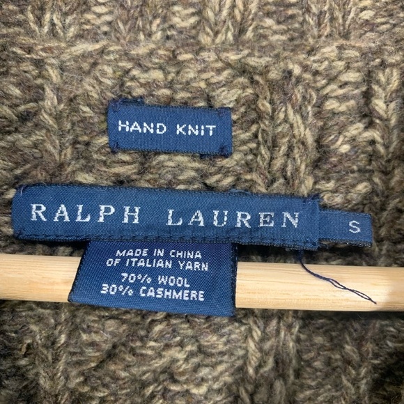 Vintage Ralph Lauren Hand Knit Button Front Poncho Sweater Size Small - Picture 7 of 8
